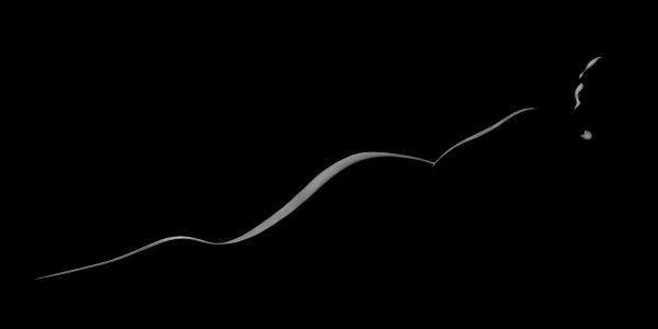 A woman's body is shown in the dark.