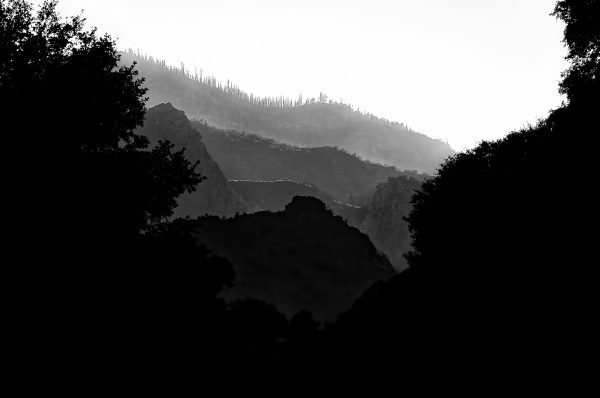 Misty mountain landscape traditional art inspired by the Doug Heslep Fine Art Collection.