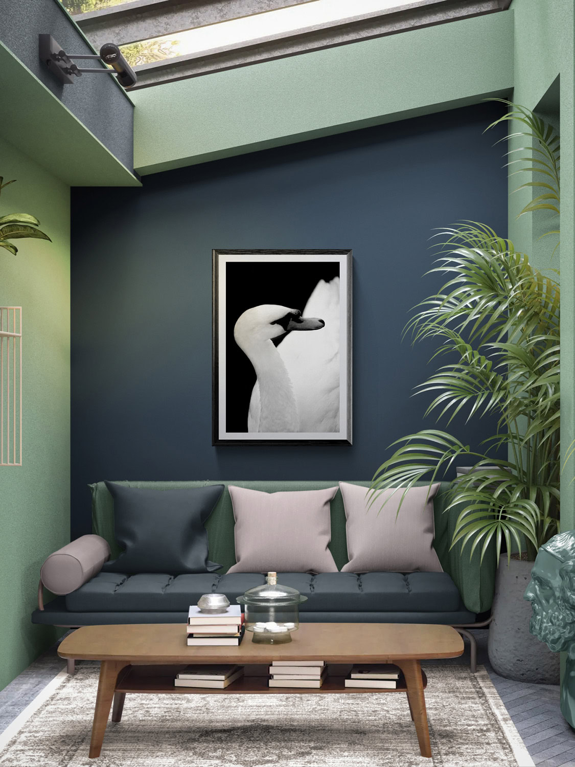 Swan portrait artwork from The Swan Series by Doug Heslep Fine Art Collection.