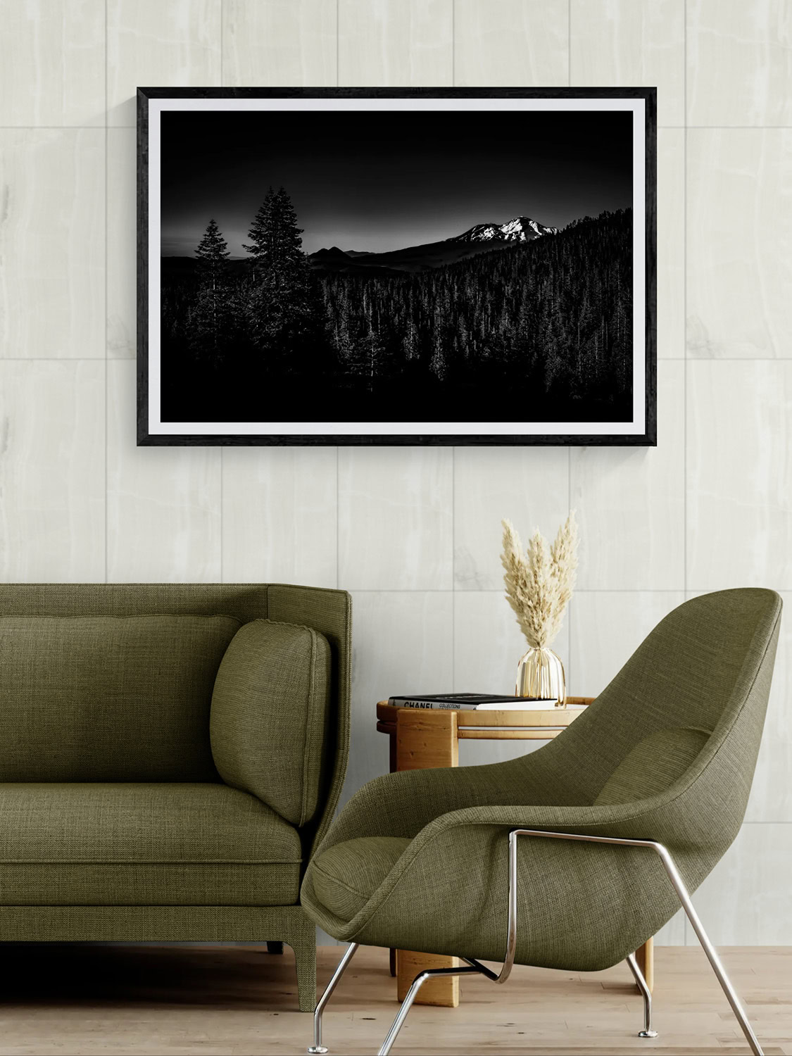 Mountain Landscape in Black and White.