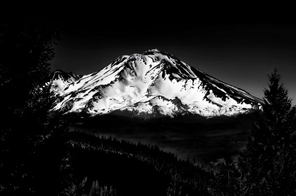 A snow covered Mount Shasta