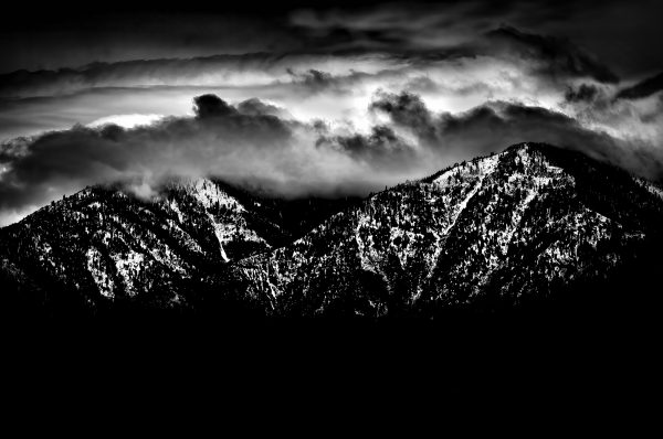 Snow capped Eastern Sierra Nevada Mountains