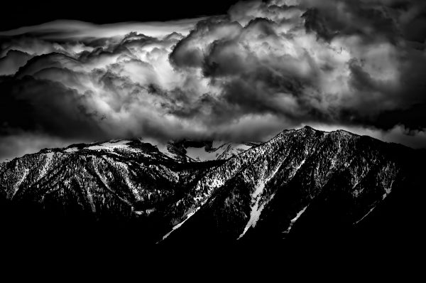 Snow capped Eastern Sierra Nevada Mountains