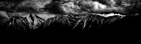 Snow capped Eastern Sierra Nevada Mountains