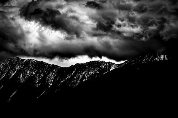 Snow capped Eastern Sierra Nevada Mountains