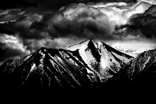 Snow capped Eastern Sierra Nevada Mountains