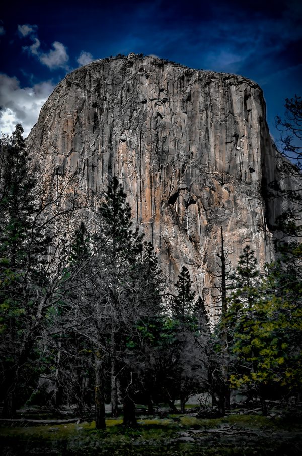 A direct view of El Capitan in Yosemite National Park.