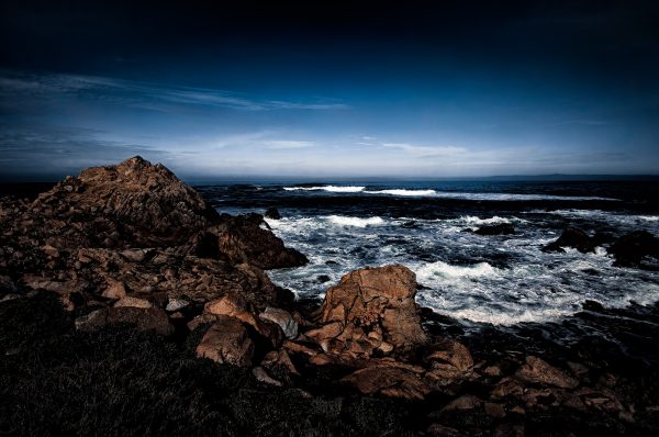 The rocky Pacific Grove coastline.