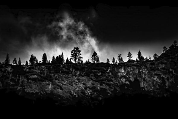 A familiar sight in Yosemite Valley, gazing up at the ridgeline.